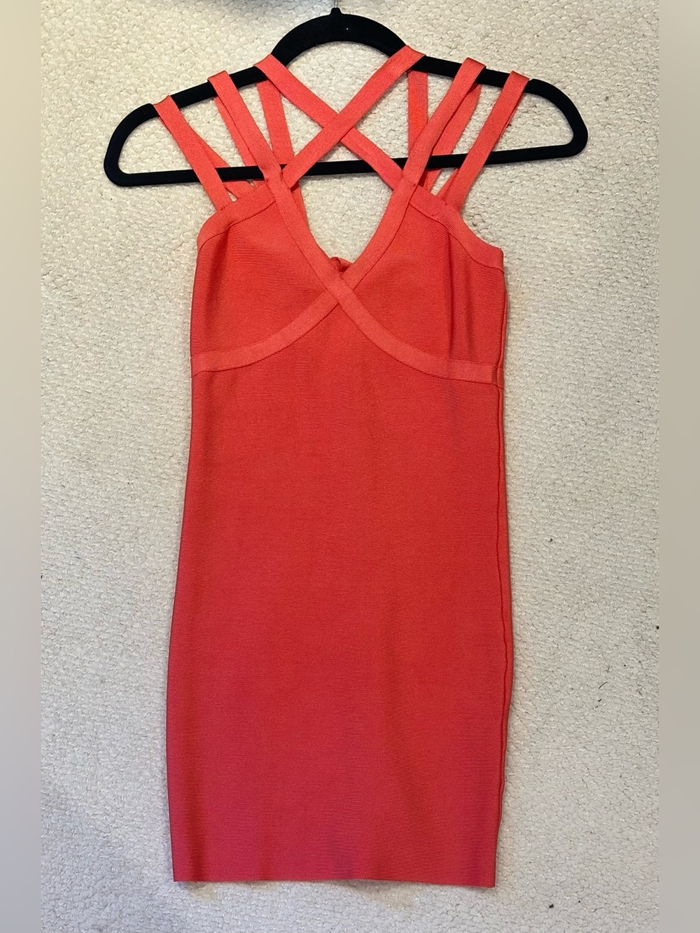 BEBE vintage Bodycon Mini Dress (coral)